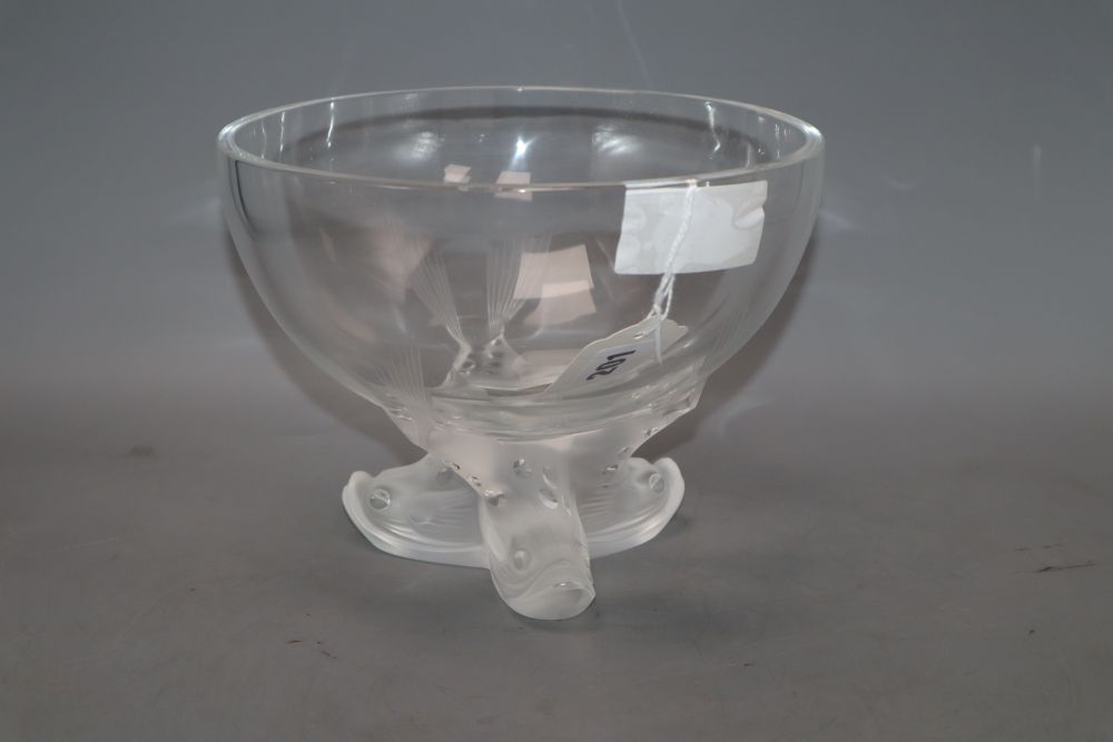 A Lalique Igor glass ice bowl, height 15cm